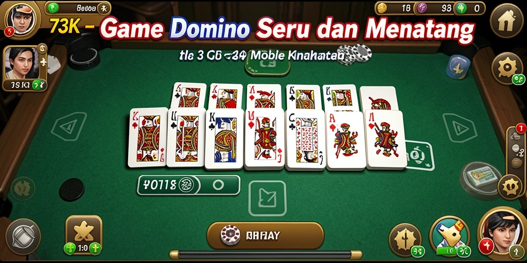 Tampilan gameplay seru dari 73K yang menampilkan domino klasik.