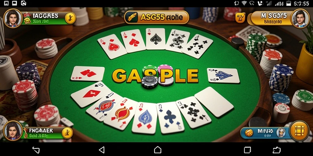 Screenshot gameplay ASG55 menampilkan suasana seru bermain Gaple.