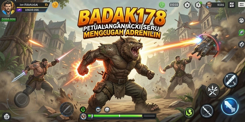 Tangkapan layar utama BADAK178 yang menunjukkan aksi mendebarkan dalam gameplay.