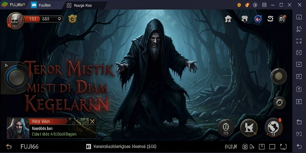 Screenshot utama FUJI66 menunjukkan karakter dalam hantu menakutkan.