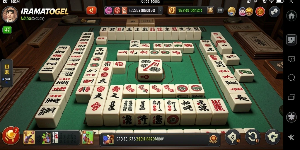 Tangkapan layar IRAMATOGEL menampilkan gameplay Mahjong yang seru.