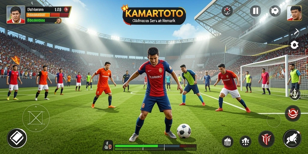 Tampilan gameplay KAMARTOTO dalam aksi olahraga yang mendebarkan.