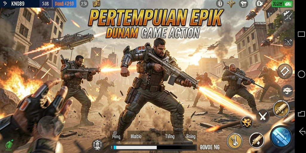 Tangkapan layar gameplay KNO89 menampilkan aksi pertempuran yang mendebarkan.