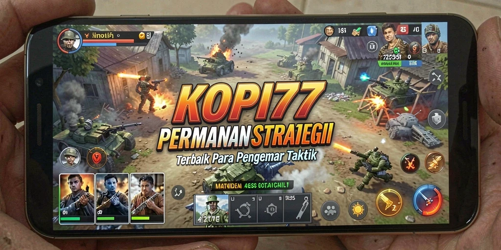 Tampilan dinamis gameplay KOPI77 yang penuh strategi.