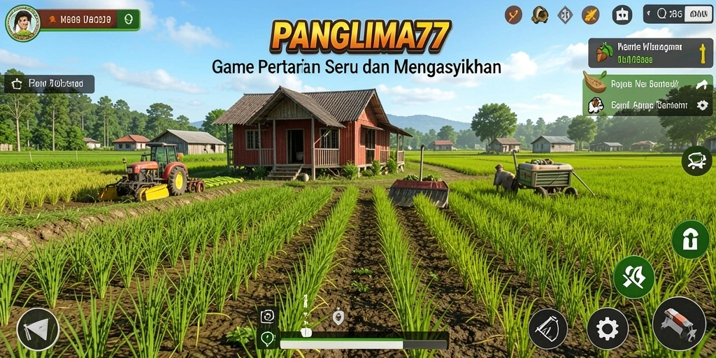Gameplay seru dari PANGLIMA77 yang menampilkan aktivitas pertanian.