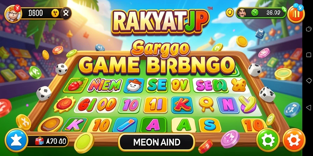 Tampilan gameplay Bingo RAKYATJP yang seru dan interaktif.