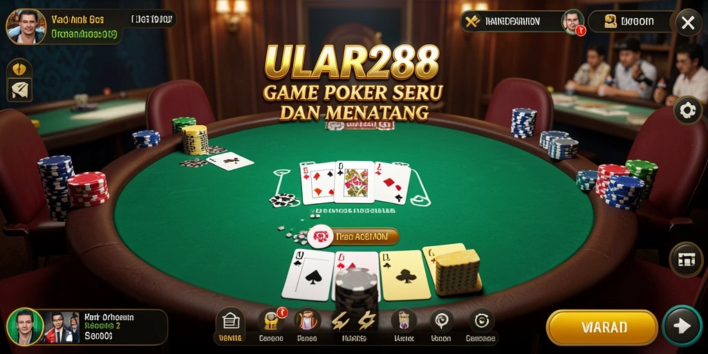 Screenshot gameplay ULAR288 menunjukkan aksi seru Poker.