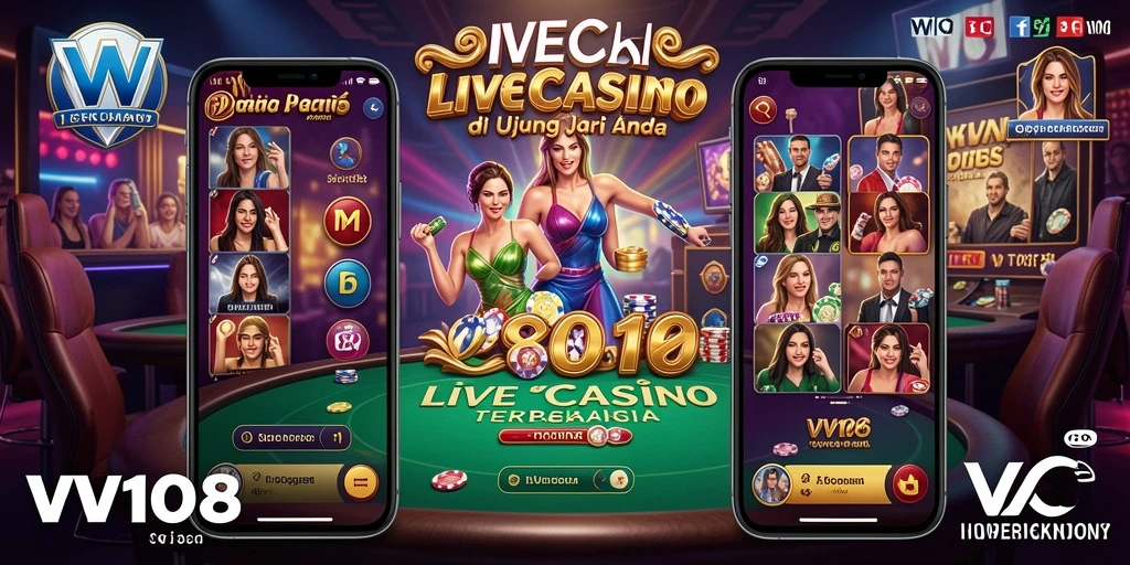 Screenshot dari gameplay Live Casino VW108 menunjukkan dealer yang sedang berinteraksi dengan pemain.