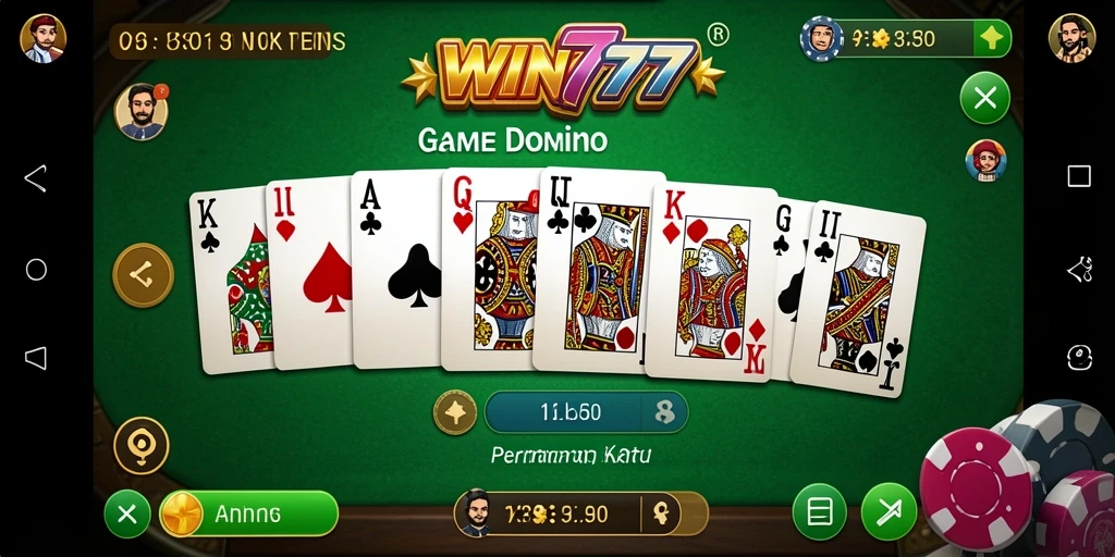 Tampilan screenshot WIN777 menampilkan momen seru permainan Domino.